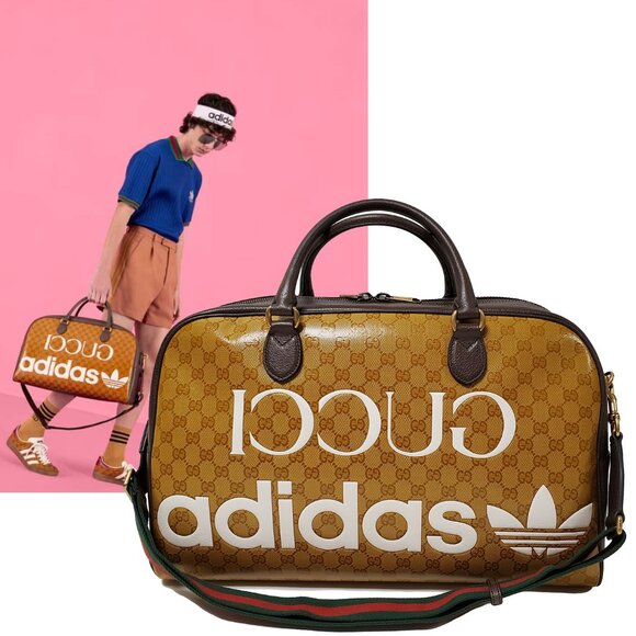 Gucci Handbags - GUCCI BAG 702422 ADIDAS X GG LOGO CRYSTAL DUFFEL w WEB STRAP